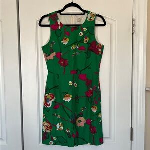 J. Crew Garden Party Green Floral Mini Dress Size 4 NWOT